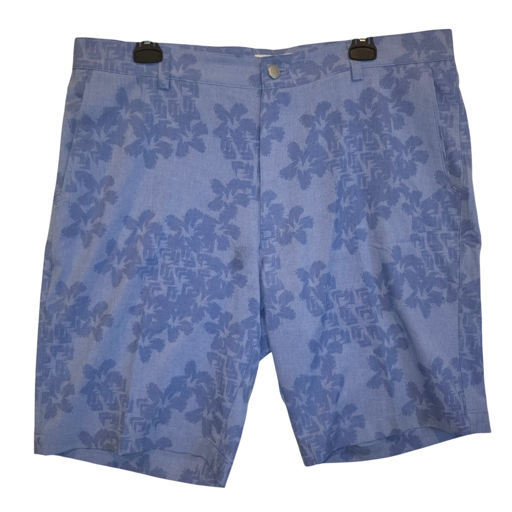 Peter‎ Millar Mens Performance Golf Shorts Blue Floral Hibiscus MC24EP04 Size 36